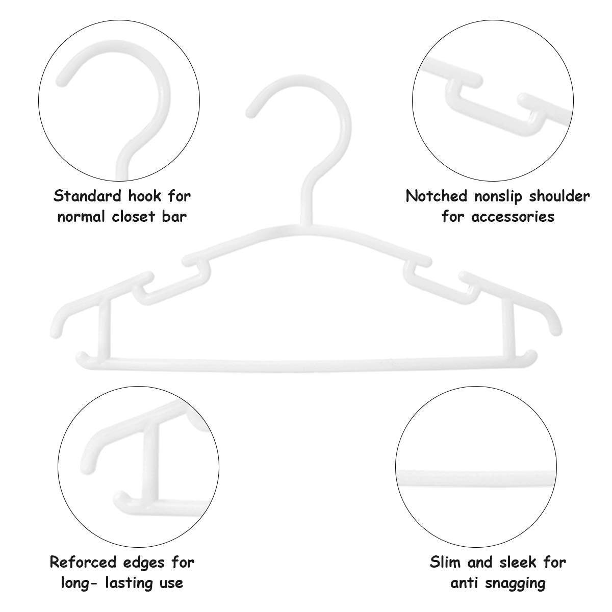 Goodtou Baby Hangers 100Pack Kids Hangers Plastic Baby Hangers For Closet Children Hangers Infant Hangers Toddler Hangers Small